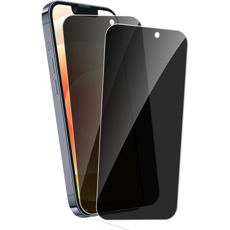 2 pièces Film de protection intimité Verre Trempé pour iPhone 12/12 Pro Protection écran, Sans Bulles Anti‑Espion Vitre Protecti