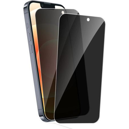 2 pièces Film de protection intimité Verre Trempé pour iPhone 12/12 Pro Protection écran, Sans Bulles Anti‑Espion Vitre Protecti