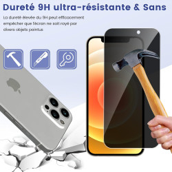 2 pièces Film de protection intimité Verre Trempé pour iPhone 12/12 Pro Protection écran, Sans Bulles Anti‑Espion Vitre Protecti