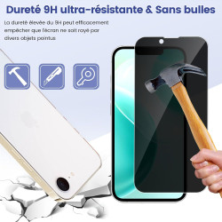 2 Pièces Anti Espion Verre trempé pour iPhone 14/13/13 Pro, 9H Ultra-Résistant 0,33mm Vitre Protection, Toucher Sensible, Anti-E