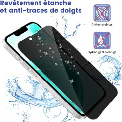 2 Pièces Anti Espion Verre trempé pour iPhone 14/13/13 Pro, 9H Ultra-Résistant 0,33mm Vitre Protection, Toucher Sensible, Anti-E