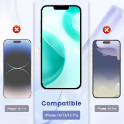 2 Pièces Anti Espion Verre trempé pour iPhone 14/13/13 Pro, 9H Ultra-Résistant 0,33mm Vitre Protection, Toucher Sensible, Anti-E
