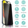 2 pièces Film de protection intimité Verre Trempé pour iPhone 15 Pro Max, Haute Sensibilité Anti‑Espion Protection écran, 9H Ant