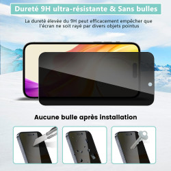 2 pièces Film de protection intimité Verre Trempé pour iPhone 15 Pro Max, Haute Sensibilité Anti‑Espion Protection écran, 9H Ant
