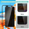 2 pièces Film de protection intimité Verre Trempé pour iPhone 15 Pro Max, Haute Sensibilité Anti‑Espion Protection écran, 9H Ant