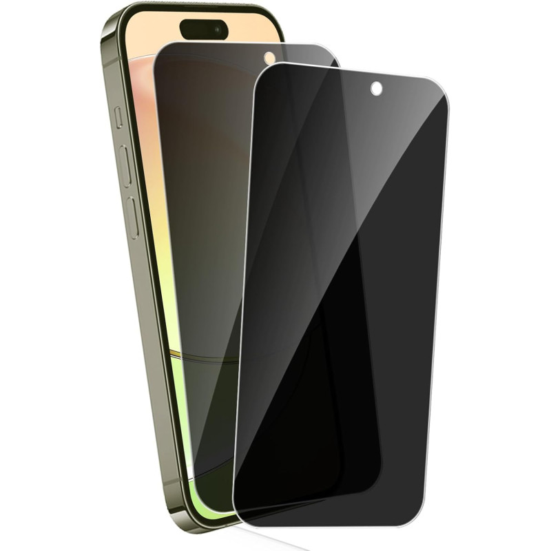2 Pièces Anti Espion Verre trempé pour iPhone 15 Pro Max, 9H Ultra-Résistant 0,33mm Vitre Protection, Toucher Sensible, Anti-Emp