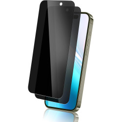 Carantee 2 pièces Film de protection intimité Verre Trempé pour iPhone 16 Pro, Haute Sensibilité Anti‑Espion Protection écran, 9