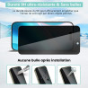 Carantee 2 pièces Film de protection intimité Verre Trempé pour iPhone 16 Pro, Haute Sensibilité Anti‑Espion Protection écran, 9