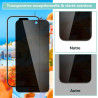 Carantee 2 pièces Film de protection intimité Verre Trempé pour iPhone 16 Pro, Haute Sensibilité Anti‑Espion Protection écran, 9