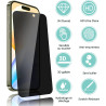 2 pièces Verre Trempé Anti‑Espion pour iPhone 16 Pro Max, 0,33 mm 9H Anti-Rayures Protection écran, HD Sans Bulles Anti‑Empreint