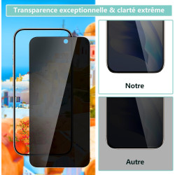2 pièces Verre Trempé Anti‑Espion pour iPhone 16 Pro Max, 0,33 mm 9H Anti-Rayures Protection écran, HD Sans Bulles Anti‑Empreint