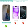 2 pièces Verre Trempé Anti‑Espion pour iPhone 16 Pro Max, 0,33 mm 9H Anti-Rayures Protection écran, HD Sans Bulles Anti‑Empreint