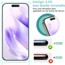 Carantee 2 pièces Verre Trempé pour iPhone 17, HD Haute Sensibilité 0,01 s Réponse Protection écran, 0,33 mm 9H Dureté Anti-Rayu