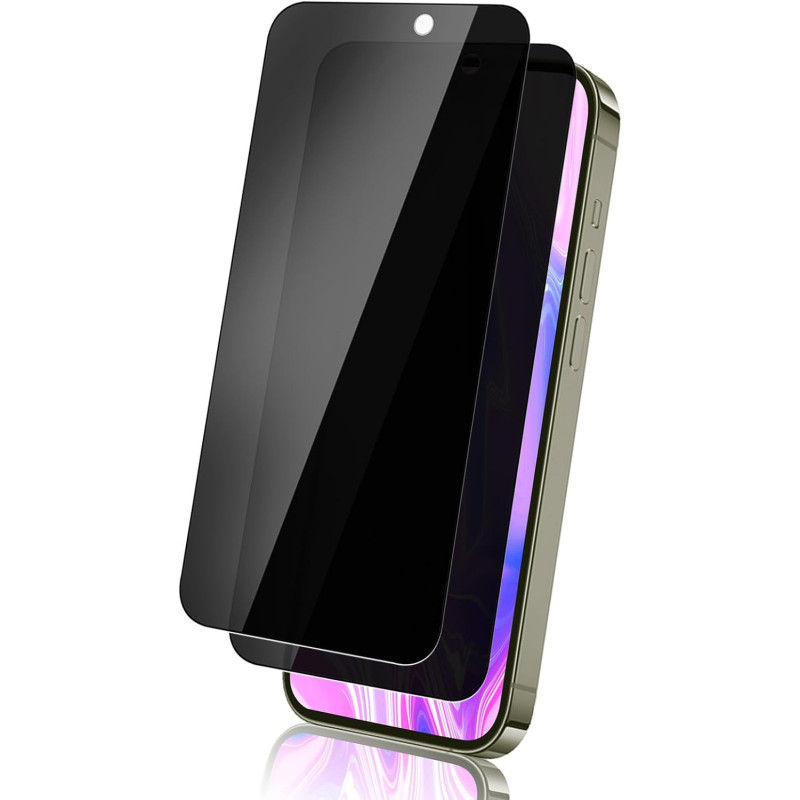 Carantee 2 pièces Film de protection intimité Verre Trempé pour iPhone 17, Haute Sensibilité Anti‑Espion Protection écran, 9H An