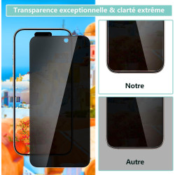 Carantee 2 pièces Film de protection intimité Verre Trempé pour iPhone 17, Haute Sensibilité Anti‑Espion Protection écran, 9H An