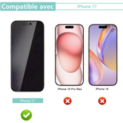 Carantee 2 pièces Film de protection intimité Verre Trempé pour iPhone 17, Haute Sensibilité Anti‑Espion Protection écran, 9H An