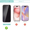Carantee 2 pièces Film de protection intimité Verre Trempé pour iPhone 17, Haute Sensibilité Anti‑Espion Protection écran, 9H An