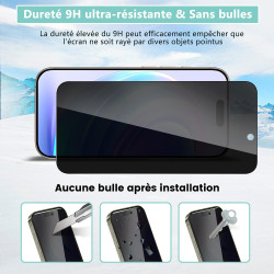 2 pièces Verre Trempé Anti‑Espion pour iPhone 17, 9H Anti-Rayures Protection écran, HD Sans Bulles Anti‑Empreintes Vitre Protect