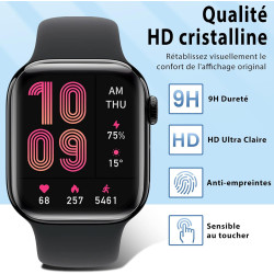 4 pièces Verre Trempé pour Apple Watch 10 42mm Protection écran, Sans Bulles Anti‑Empreintes Vitre Protection, TPU auto-réparate