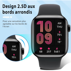 4 pièces Verre Trempé pour Apple Watch 10 42mm Protection écran, Sans Bulles Anti‑Empreintes Vitre Protection, TPU auto-réparate
