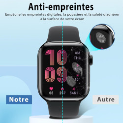 4 pièces Verre Trempé pour Apple Watch 10 42mm Protection écran, Sans Bulles Anti‑Empreintes Vitre Protection, TPU auto-réparate