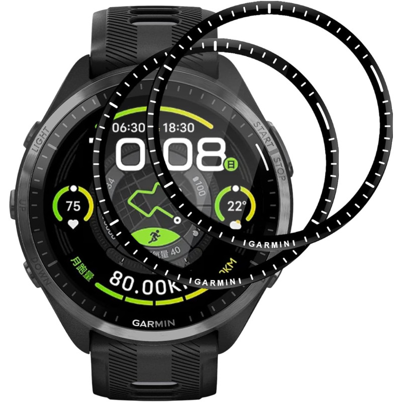2 pièces Verre Trempé pour Garmin Forerunner 965 Protection écran, HD Sans Bulles Anti‑Empreintes Vitre Protection, 9H Anti-Rayu