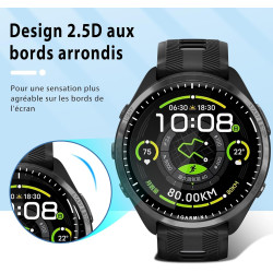 2 pièces Verre Trempé pour Garmin Forerunner 965 Protection écran, HD Sans Bulles Anti‑Empreintes Vitre Protection, 9H Anti-Rayu