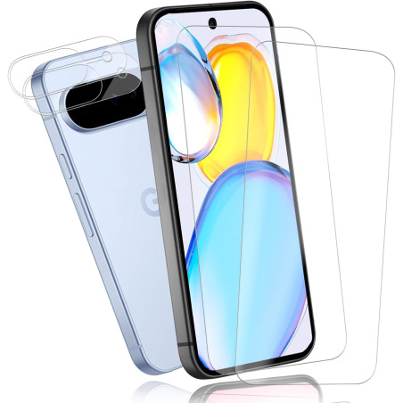 2+2 Pièces Verre Trempé pour Google Pixel 10, avec Protection Caméra, Protection Écran 3D 0,33mm, Bords Anti-rayures, Dureté 9H,