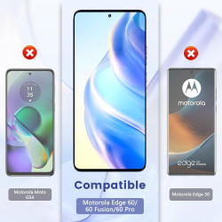 2 pièces Verre Trempé pour Motorola Edge 60/60 Fusion/60 Pro Protection écran, Sans Bulles Anti‑Empreintes Vitre Protection, 9H 