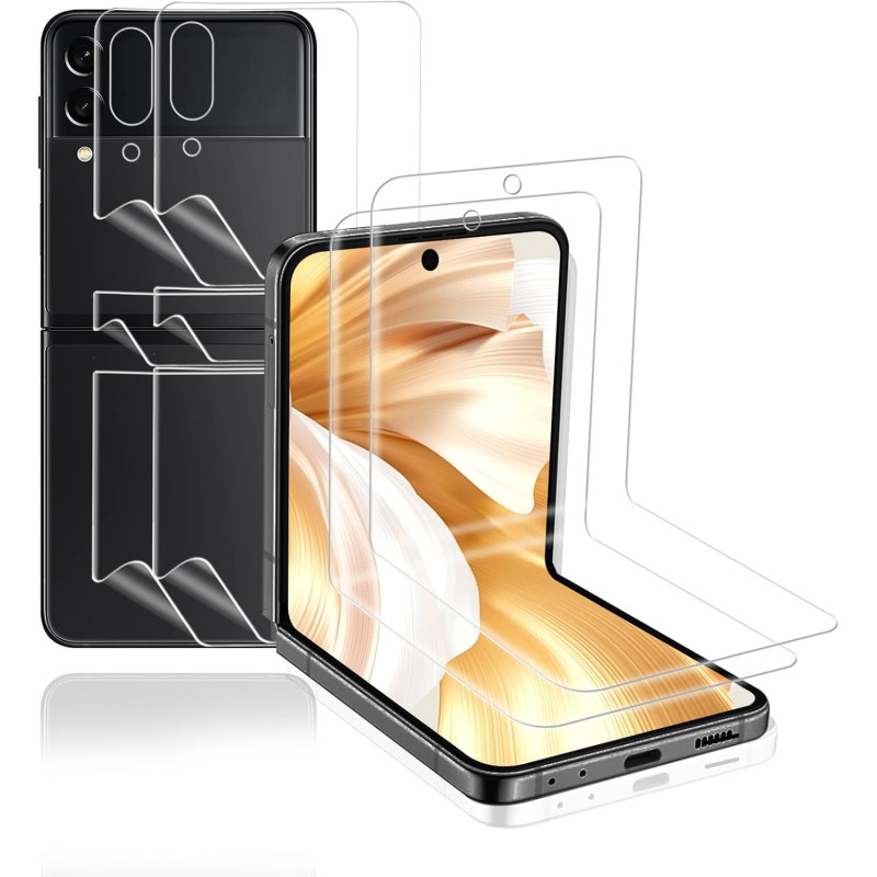 Carantee 2 pièces Verre Trempé pour Samsung Galaxy Z Flip 4 5G Protection écran, HD Sans Bulles Vitre Protection, 9H Anti-Rayure