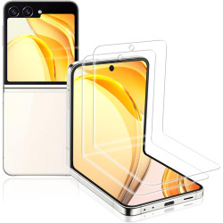 Carantee 2 pièces Verre Trempé pour Samsung Galaxy Z Flip 5 Protection écran, HD Sans Bulles Vitre Protection, 9H Anti-Rayures F
