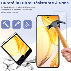 Carantee 2 pièces Verre Trempé pour Samsung Galaxy Z Flip 5 Protection écran, HD Sans Bulles Vitre Protection, 9H Anti-Rayures F