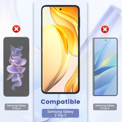 Carantee 2 pièces Verre Trempé pour Samsung Galaxy Z Flip 5 Protection écran, HD Sans Bulles Vitre Protection, 9H Anti-Rayures F
