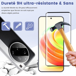 2+2 pièces Verre Trempé pour Xiaomi 15 Ultra 5G Protection écran, HD Sans Bulles Anti‑Empreintes Caméra Arrière Vitre Protection