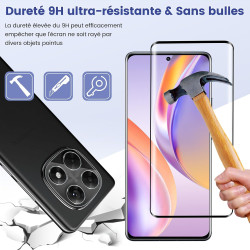 2 pièces verre trempé pour xiaomi rougemi note 14 pro, 9h ultra-résistant 0,33mm vitre protection avec caméra, toucher sensible,