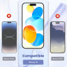 Carantee 2 Pièces Verre Trempé pour iPhone 16, Protection Écran 3D 0,33mm, Bords Anti-rayures, Dureté 9H, HD Transparent, Sans B