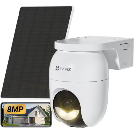 EZVIZ 4K(8MP) Caméra Extérieure sans Fil avec Mode AOV, Caméra à Batterie PT avec Détection de Personnes et de Véhicules, Vision