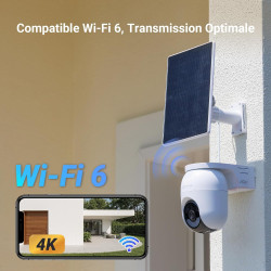 EZVIZ 4K(8MP) Caméra Extérieure sans Fil avec Mode AOV, Caméra à Batterie PT avec Détection de Personnes et de Véhicules, Vision
