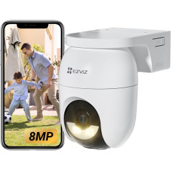 EZVIZ 4K(8MP) Caméra Extérieure sans Fil avec Mode AOV, Caméra à Batterie PT avec Détection de Personnes et de Véhicules, Vision