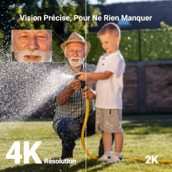 EZVIZ 4K(8MP) Caméra Extérieure sans Fil avec Mode AOV, Caméra à Batterie PT avec Détection de Personnes et de Véhicules, Vision