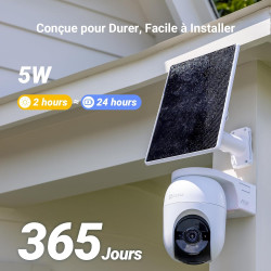 EZVIZ 4K(8MP) Caméra Extérieure sans Fil avec Mode AOV, Caméra à Batterie PT avec Détection de Personnes et de Véhicules, Vision
