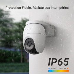 EZVIZ 4K(8MP) Caméra Extérieure sans Fil avec Mode AOV, Caméra à Batterie PT avec Détection de Personnes et de Véhicules, Vision