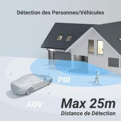 EZVIZ 4K(8MP) Caméra Extérieure sans Fil avec Mode AOV, Caméra à Batterie PT avec Détection de Personnes et de Véhicules, Vision