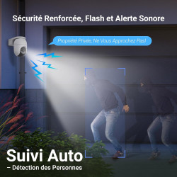 EZVIZ 4K(8MP) 2PK Caméra Extérieure sans Fil avec Mode AOV, Caméra Solaire Exterieur PT avec Détection de Personnes et de Véhicu