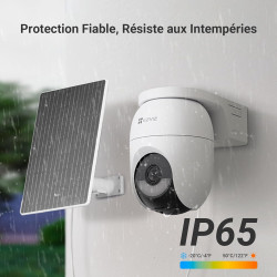 EZVIZ 4K(8MP) 2PK Caméra Extérieure sans Fil avec Mode AOV, Caméra Solaire Exterieur PT avec Détection de Personnes et de Véhicu