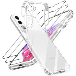 ZhuoFan Coque pour Samsung Galaxy S22 5G avec 2 Pièces Verre Trempé, Transparente TPU Silicone Bumper Case, [Coussin d'air Intég