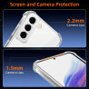 ZhuoFan Coque pour Samsung Galaxy S22 5G avec 2 Pièces Verre Trempé, Transparente TPU Silicone Bumper Case, [Coussin d'air Intég