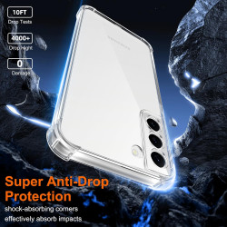 ZhuoFan Coque pour Samsung Galaxy S22 5G avec 2 Pièces Verre Trempé, Transparente TPU Silicone Bumper Case, [Coussin d'air Intég