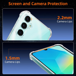 ZhuoFan Coque pour Samsung Galaxy A16 4G/5G avec 2 Pièces Verre Trempé, Transparente TPU Silicone Bumper Case, [Coussin d'air In