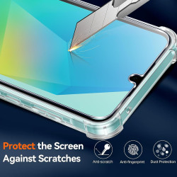 ZhuoFan Coque pour Samsung Galaxy A16 4G/5G avec 2 Pièces Verre Trempé, Transparente TPU Silicone Bumper Case, [Coussin d'air In